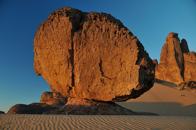 Solar energy installation in desert area