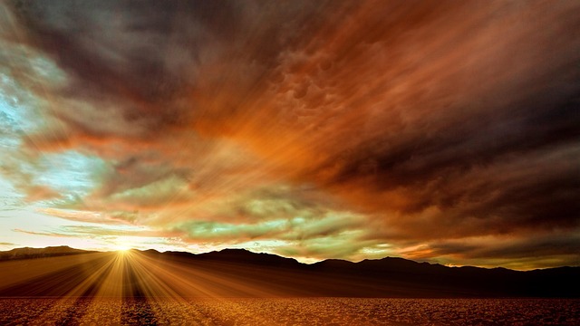 Solar energy installation in desert area